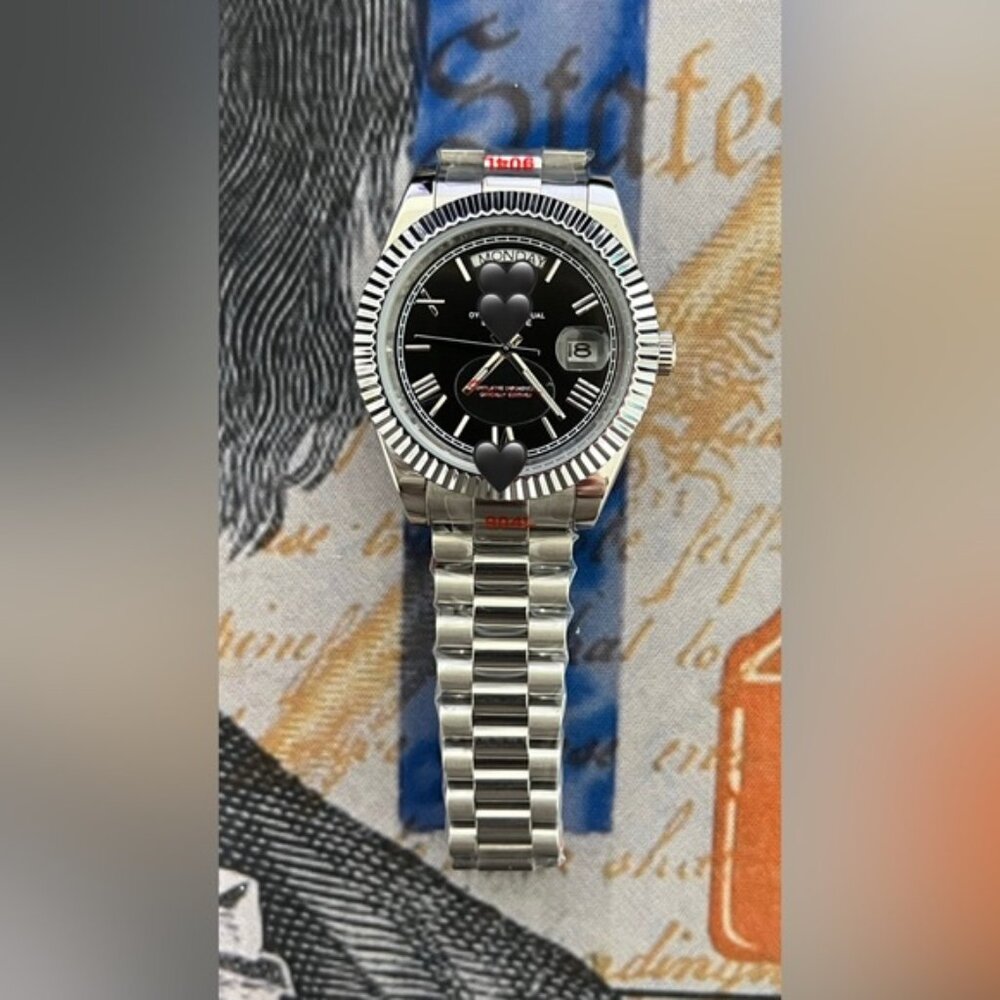 Men’s Luxury Style Automatic Stainless Steel Watch Black Dial 41mm